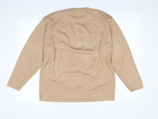 Klassique Womens Beige Pullover Jumper Size L