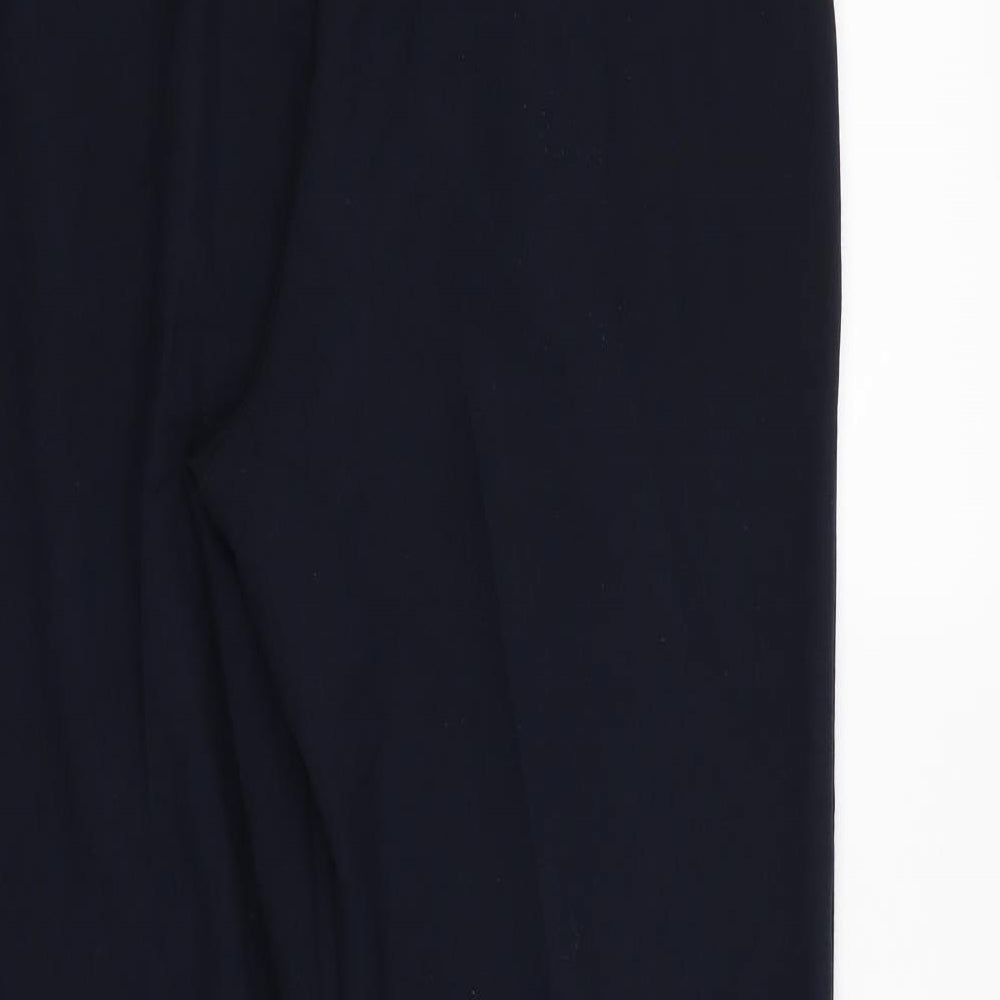 Brand and care label for Bonmarché women’s blue dress pants trousers, size UK 14, 28-inch leg