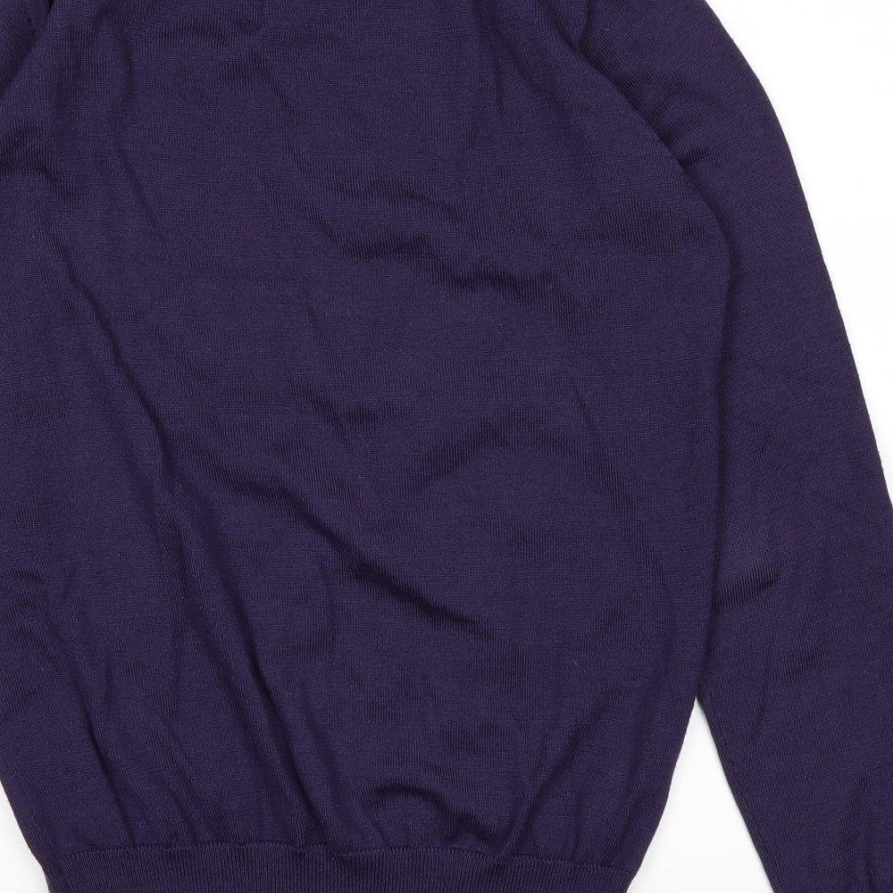Brand and care label for kanzler women’s purple jumper, size S