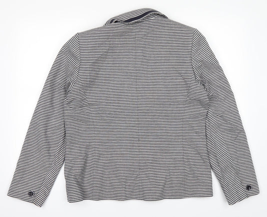 isle Womens White Striped Jacket Size 14