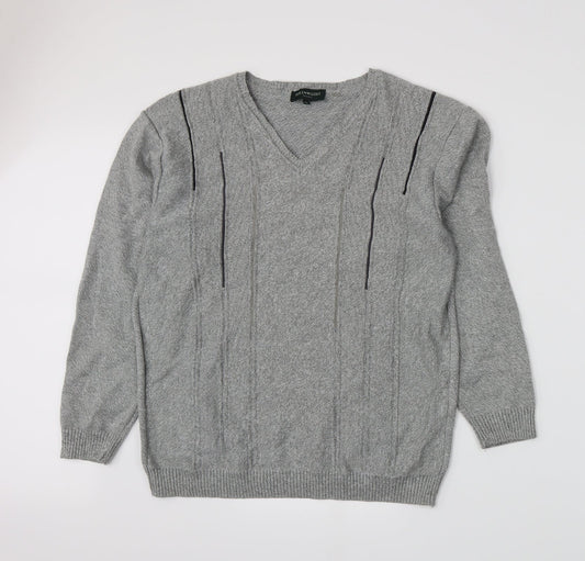 Greenwoods Mens Grey Knit Pullover Jumper Size M
