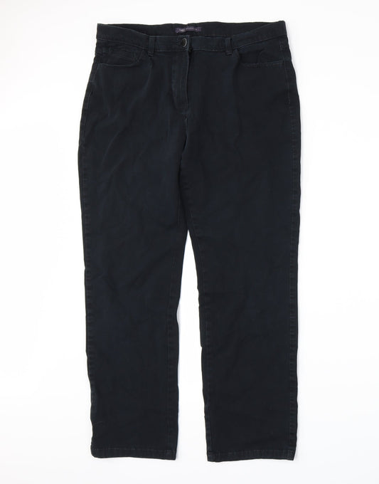 Marks and Spencer Womens Black Trousers Size 14 L26 in