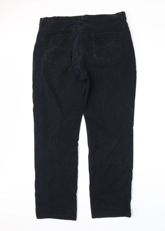Marks and Spencer Womens Black Trousers Size 14 L26 in