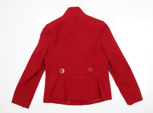 Debenhams Womens Red Overcoat Coat Size 10