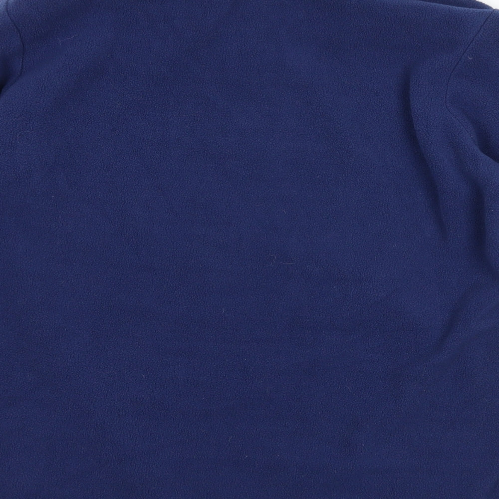 Brand and care label for Freedom Trail women’s blue fleece jacket, size UK 8