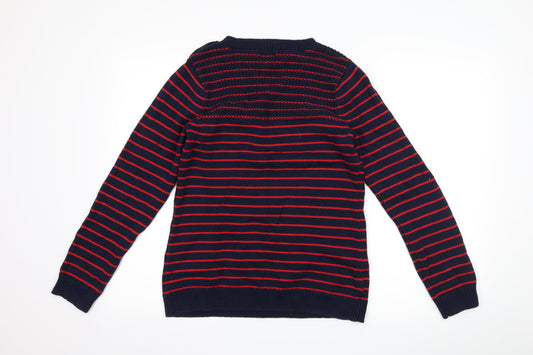 Kenar Womens Blue Striped Pullover Jumper Size L