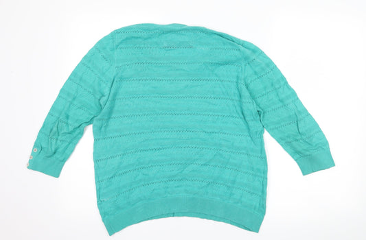 Marks and Spencer Womens Green Pullover Jumper Size 12