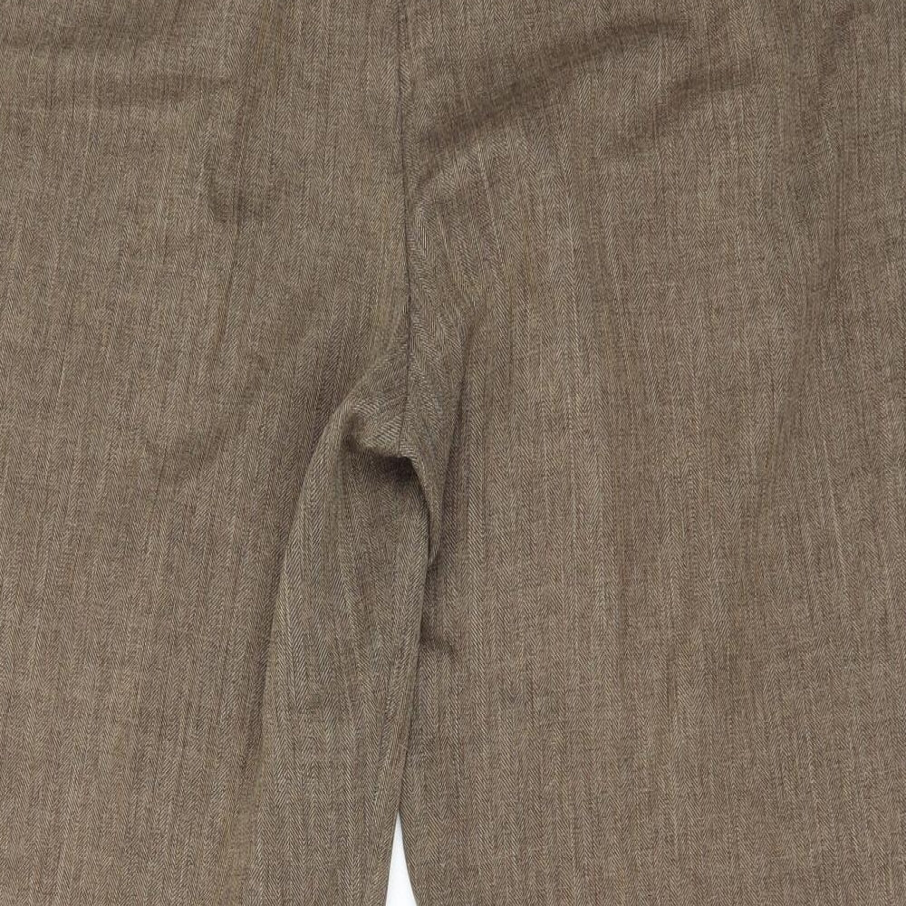 Brand and care label for Berkertex women’s brown trousers, size UK 16, 26-inch leg