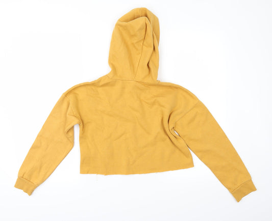 New Look Girls Yellow Pullover Hoodie Size 10-11 Years - cropped