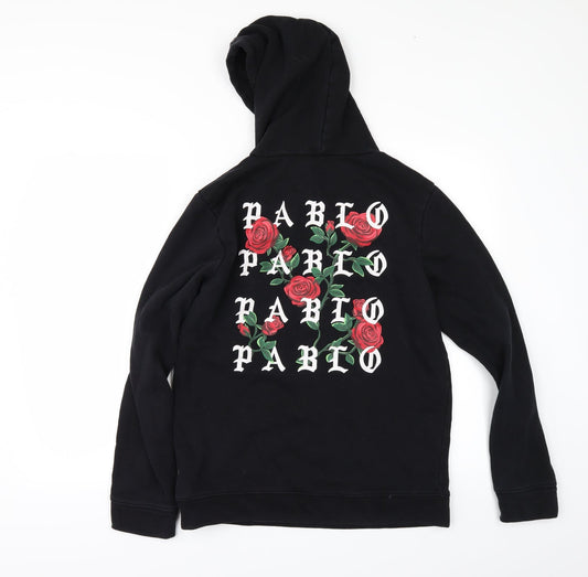 PROJECT PARIS Womens Black Henley Hoodie Size M