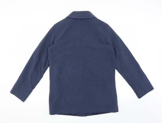Eleganze Womens Blue Overcoat Jacket Size 10