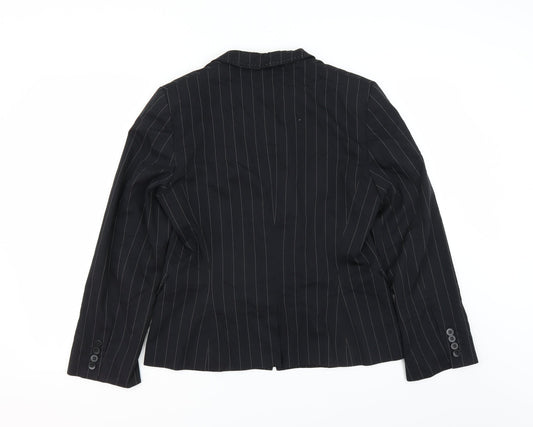 Marks and Spencer Womens Black Striped Jacket Suit Jacket Size 12