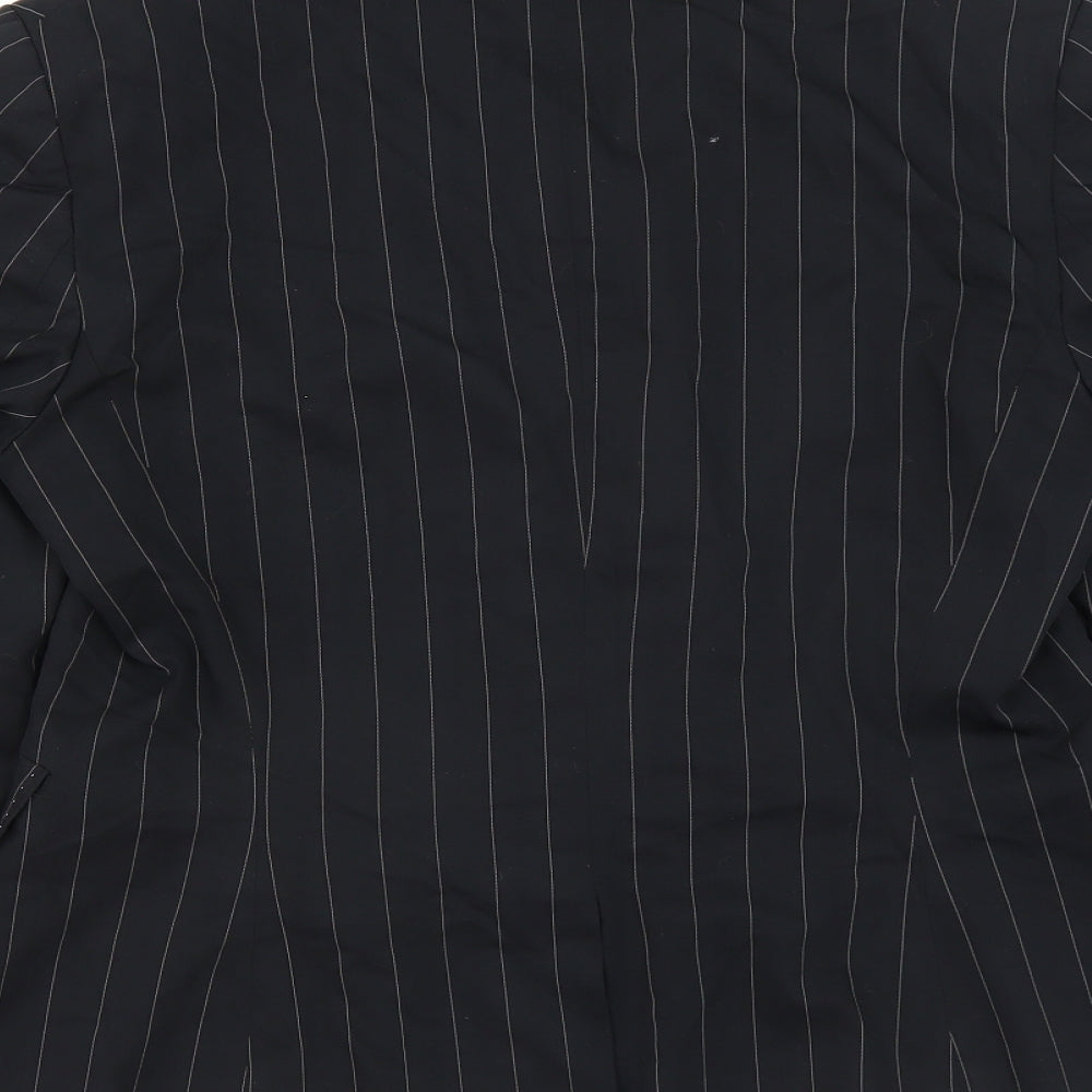 Brand and care label for Marks & Spencer women’s black striped jacket suit jacket, size UK 12
