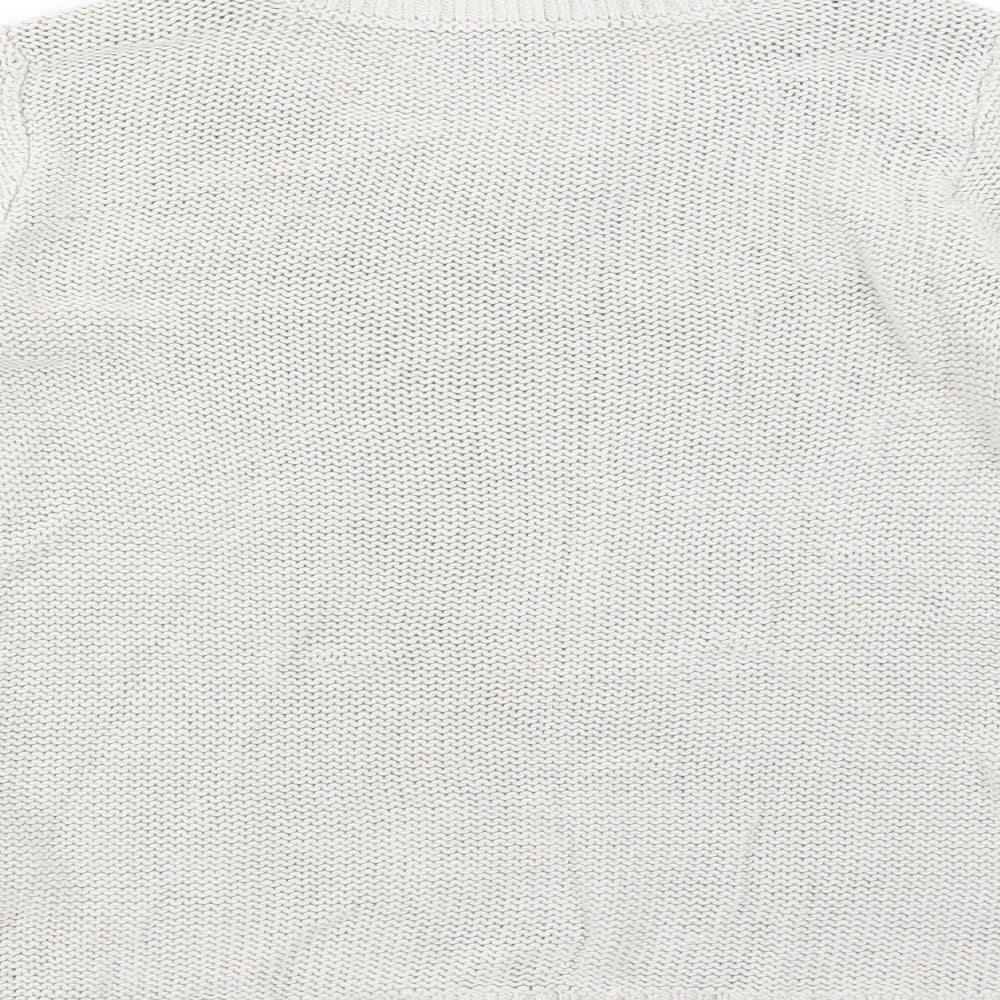 Brand and care label for H&M women’s grey jumper, size S