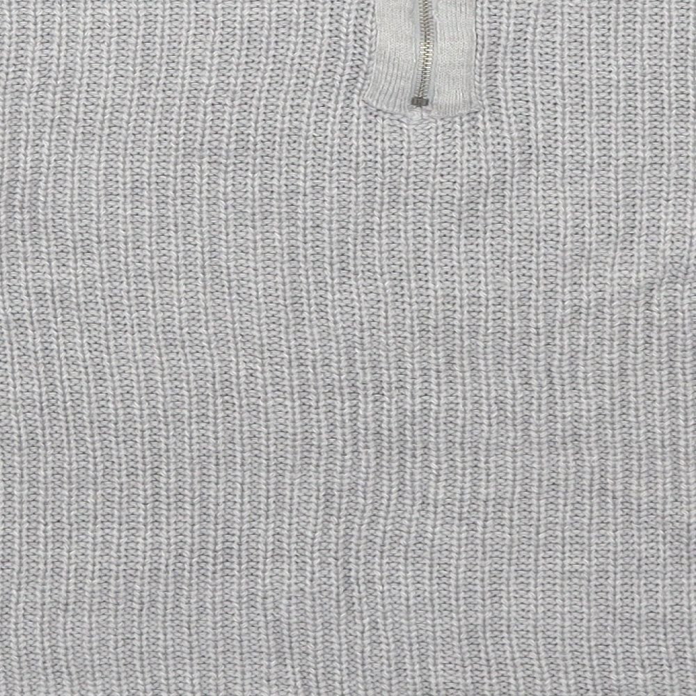 Brand and care label for Dorothy Perkins women’s grey jumper, size UK 10