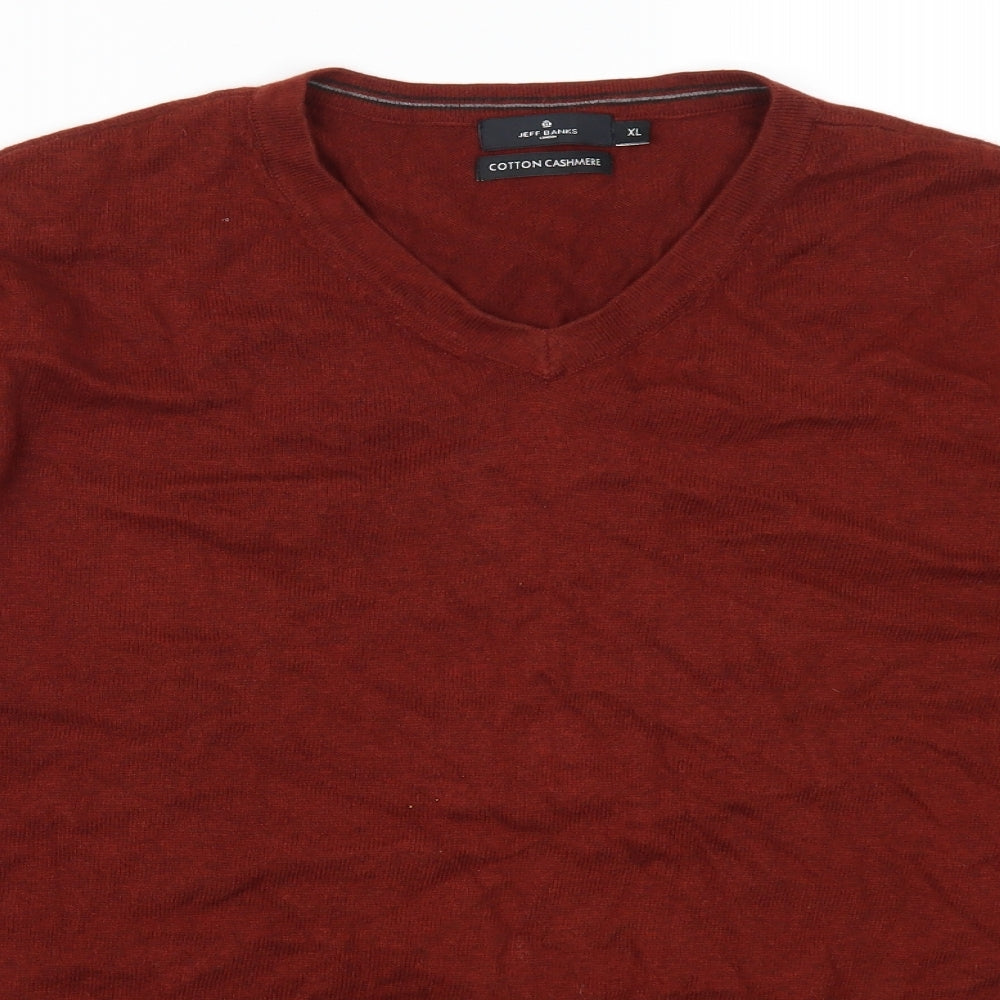Jeff Banks Mens Red Pullover Jumper Size XL
