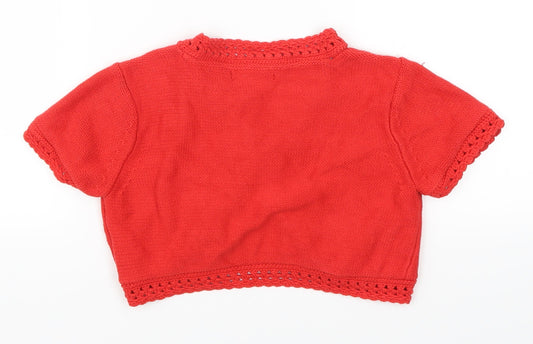 Gap Girls Red Cardigan Jumper Size 10-11 Years