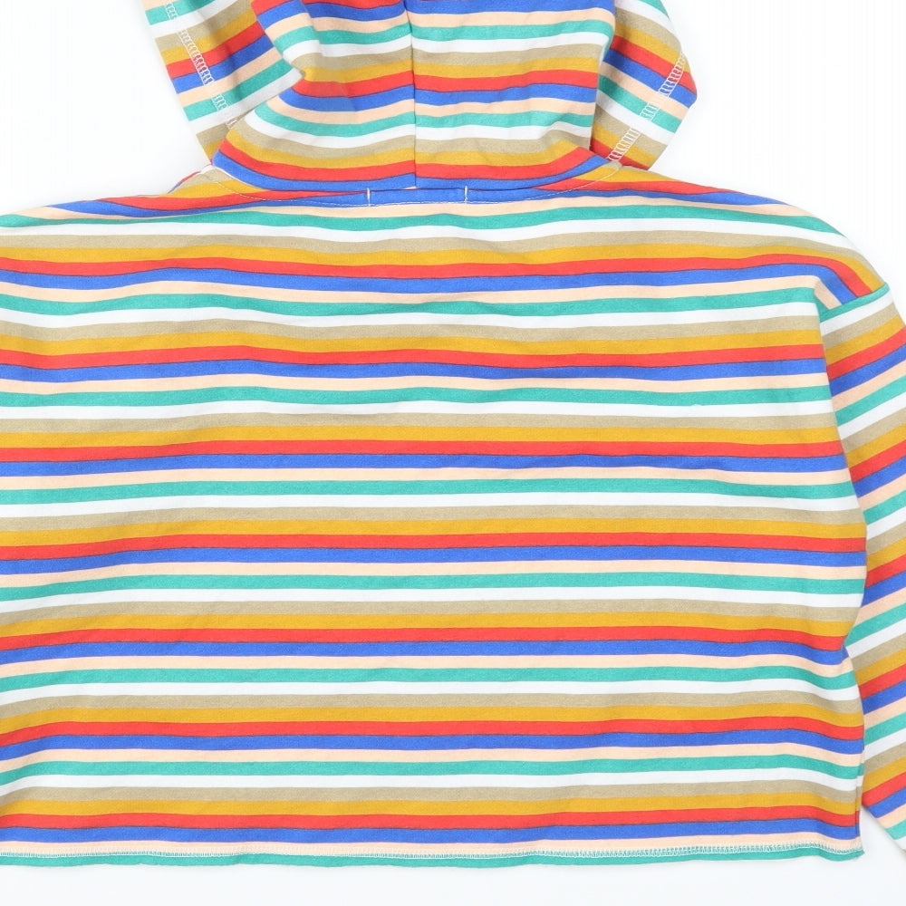 FOREVER 21 Womens Multicoloured Striped Pullover Hoodie Size S