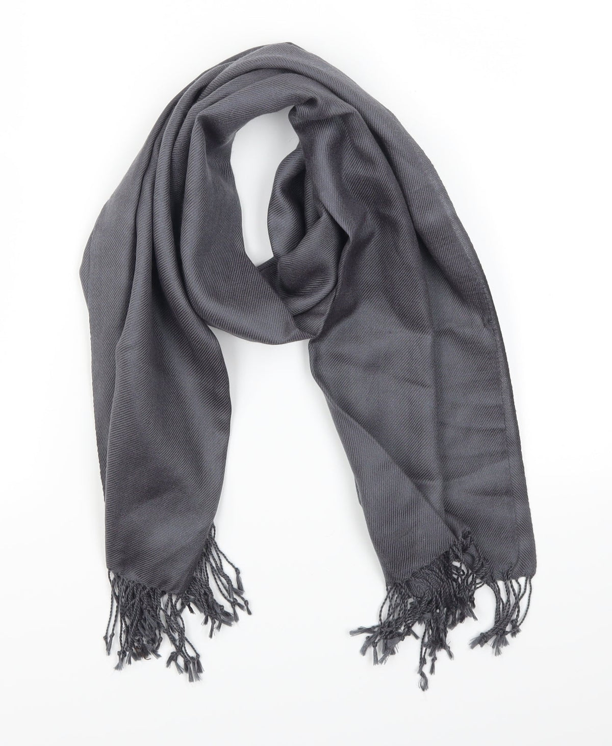 Front view of Preworn women’s grey scarf