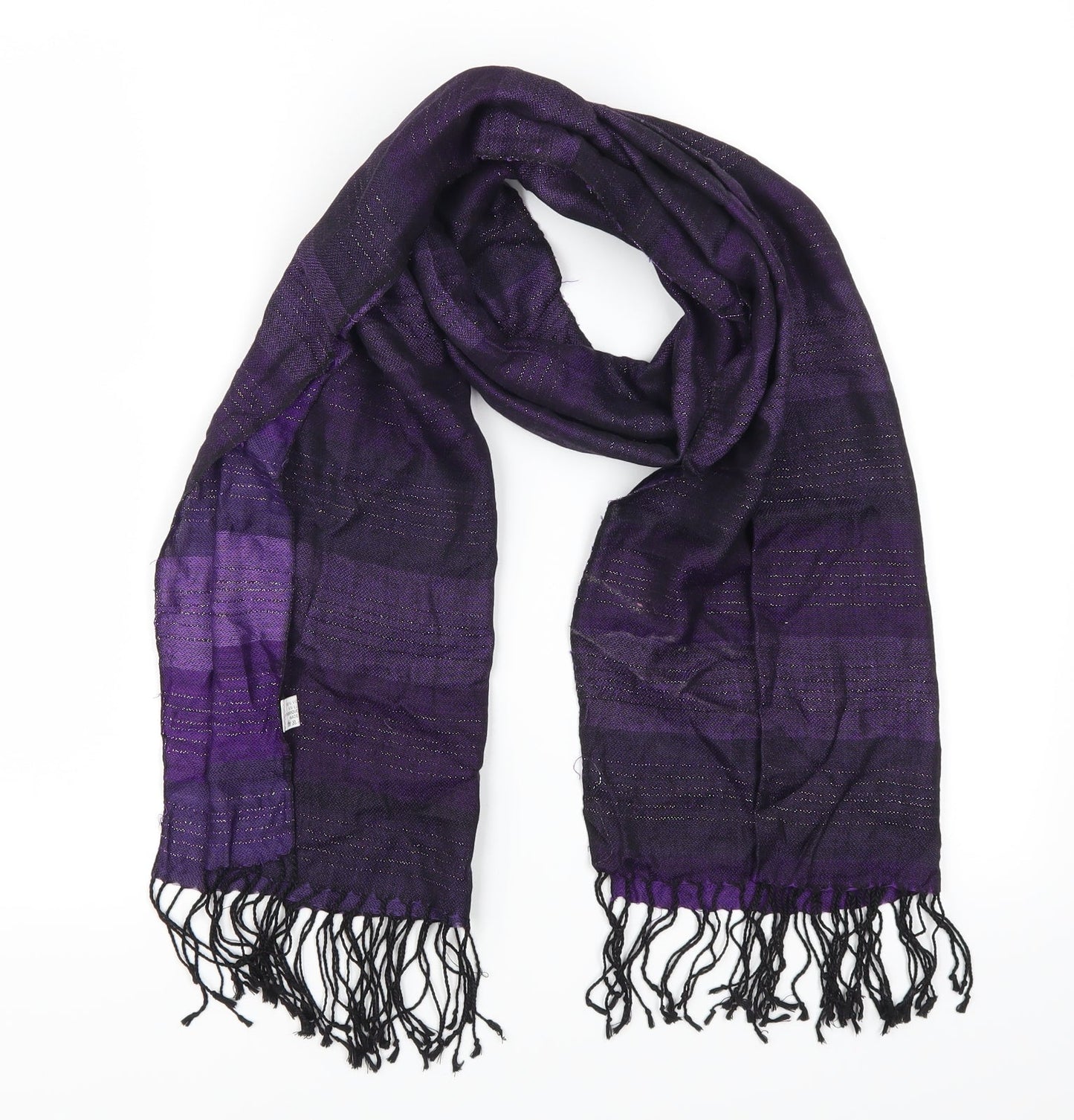 Preworn Womens Purple Striped Scarf