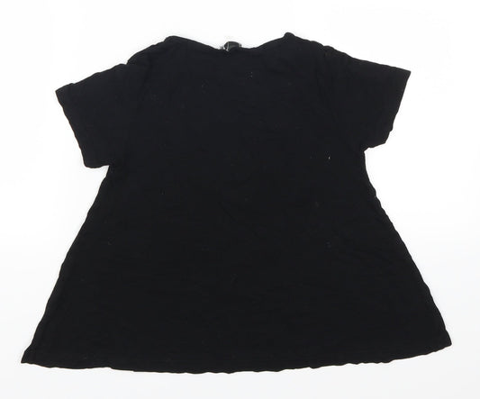 Primark Girls Black Basic T-Shirt Size 9-10 Years - Mermaid Fan Club