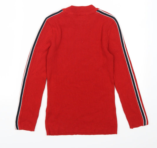 Cooperative Womens Red Striped Pullover Jumper Size XS