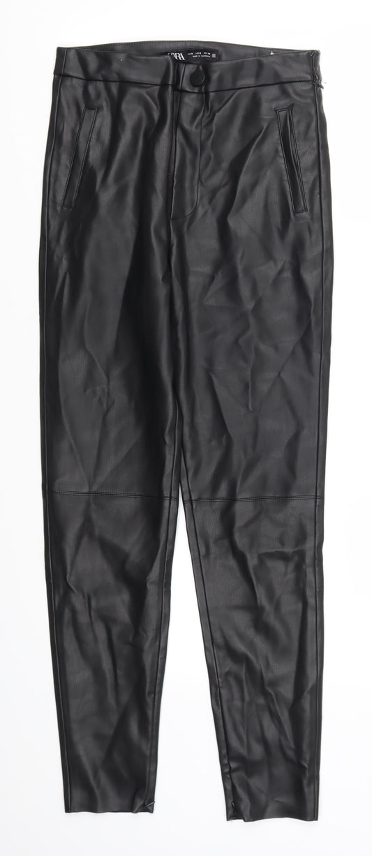 Zara Womens Black Trousers Size S L27 in