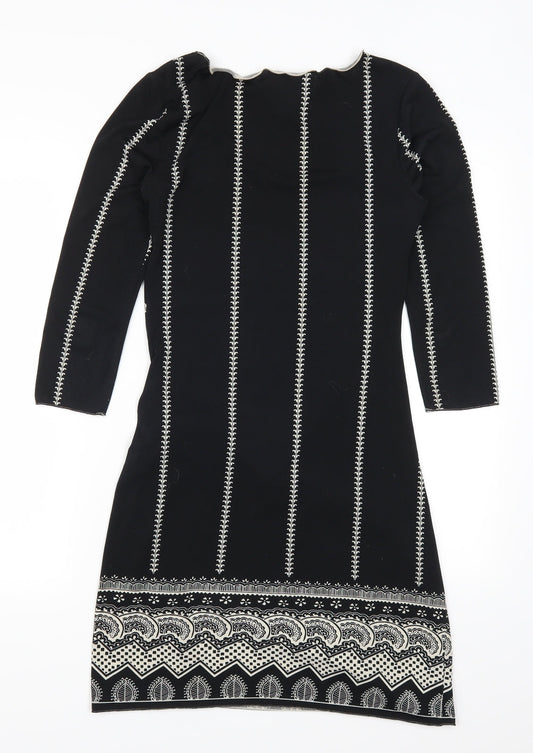 Studio Womens Black Striped A-Line Size XS