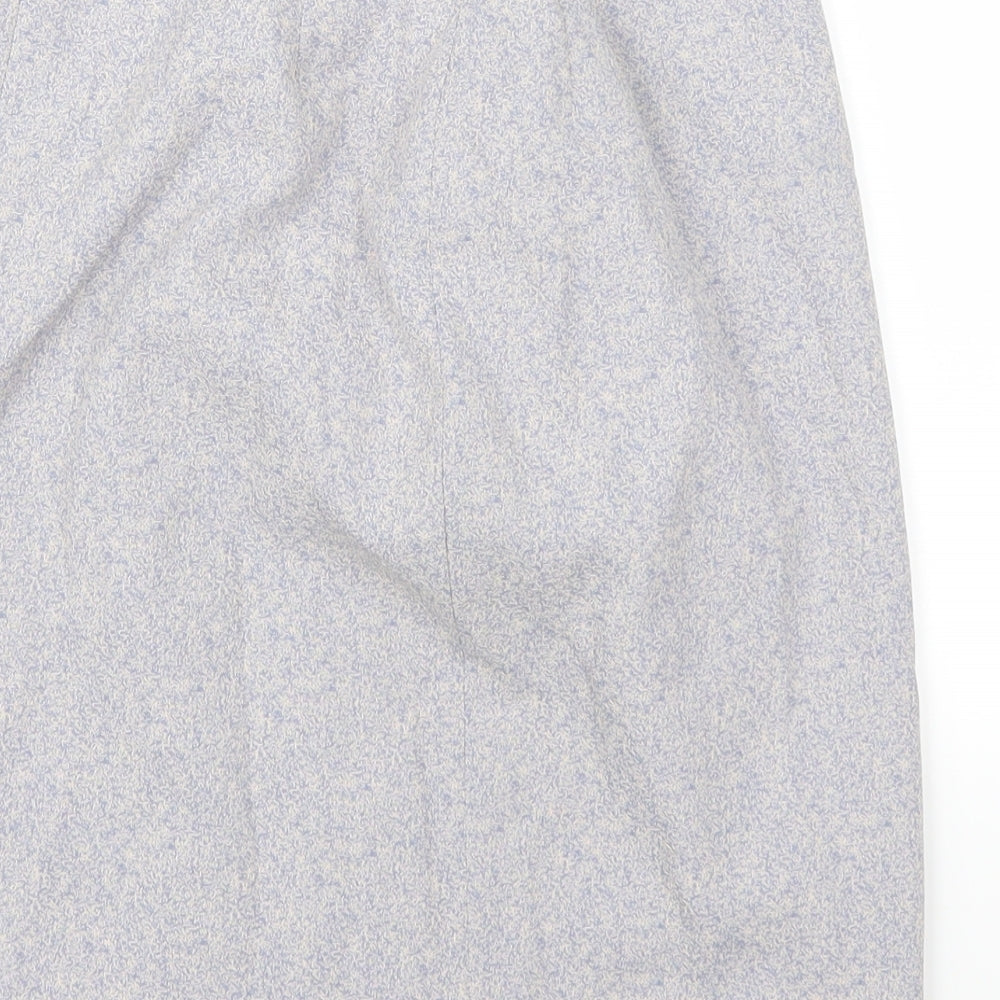 Brand and care label for Preworn women’s purple straight & pencil skirt, size UK 10