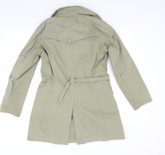 Per Una Womens Green Overcoat Coat Size 10
