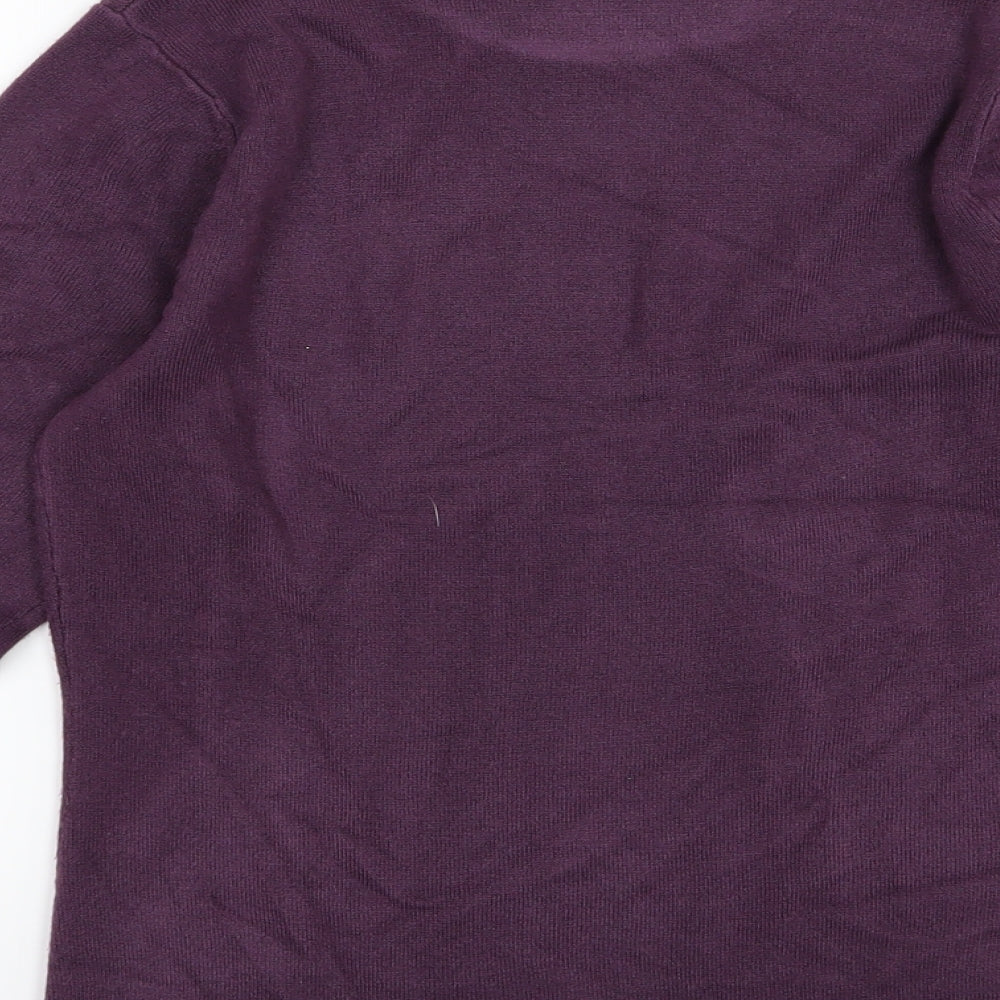 Brand and care label for Matalan women’s purple knit jumper, size UK 10