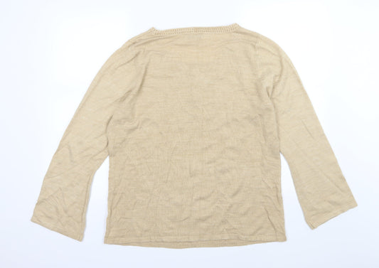 Soon Womens Brown Knit Pullover Jumper Size 20