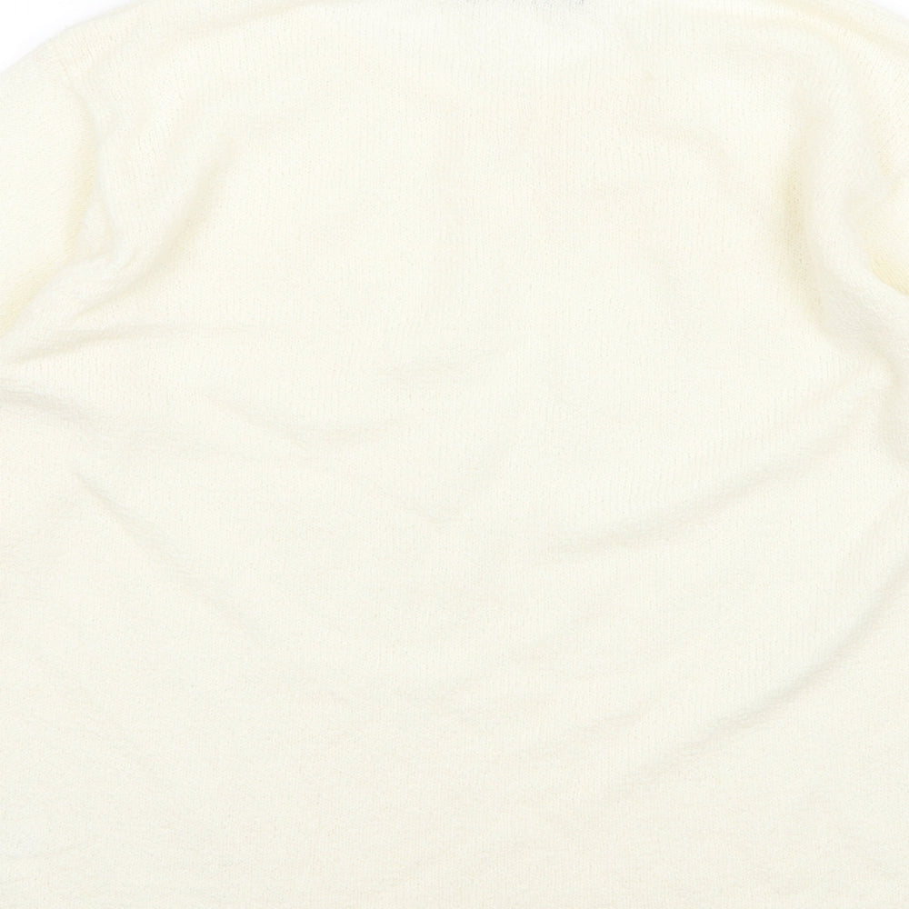 Brand and care label for Bonmarché women’s ivory knit jumper, size S