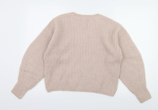 New Look Womens Pink Knit Pullover Jumper Size S