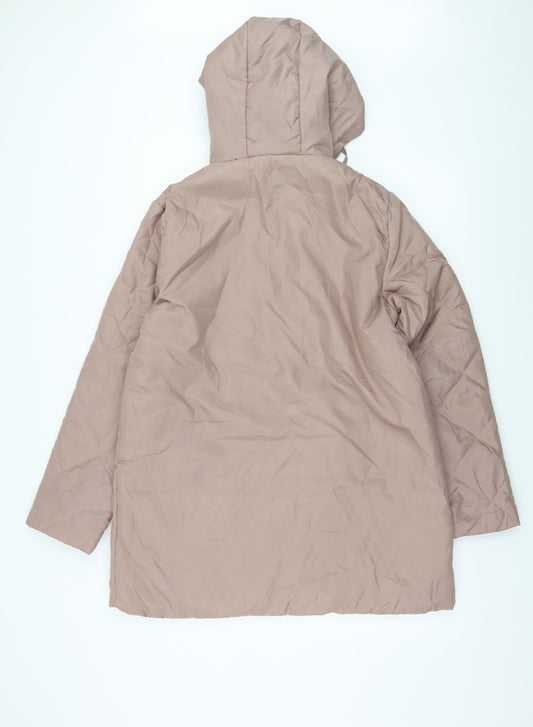 Anne De Lancay Womens Pink Parka Coat Size S