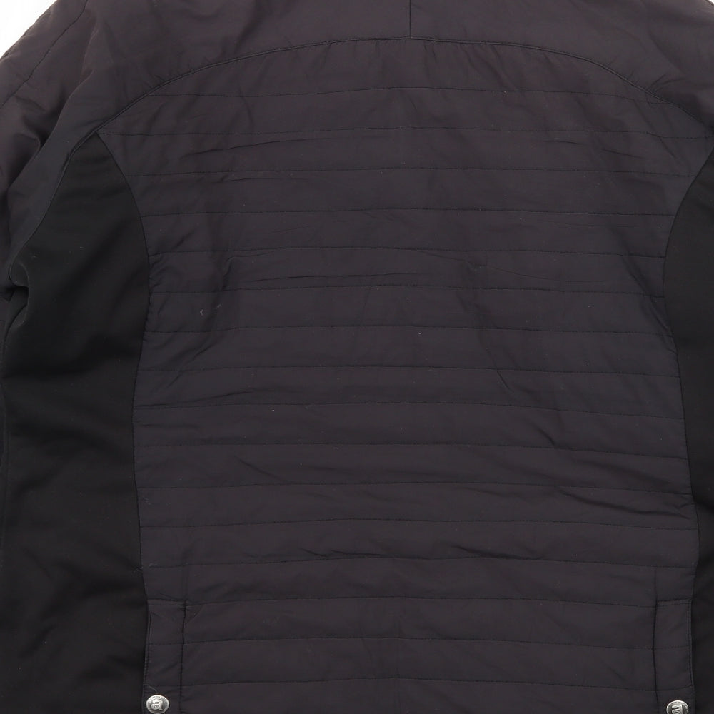Brand and care label for Abacus women’s black overcoat coat, size XL