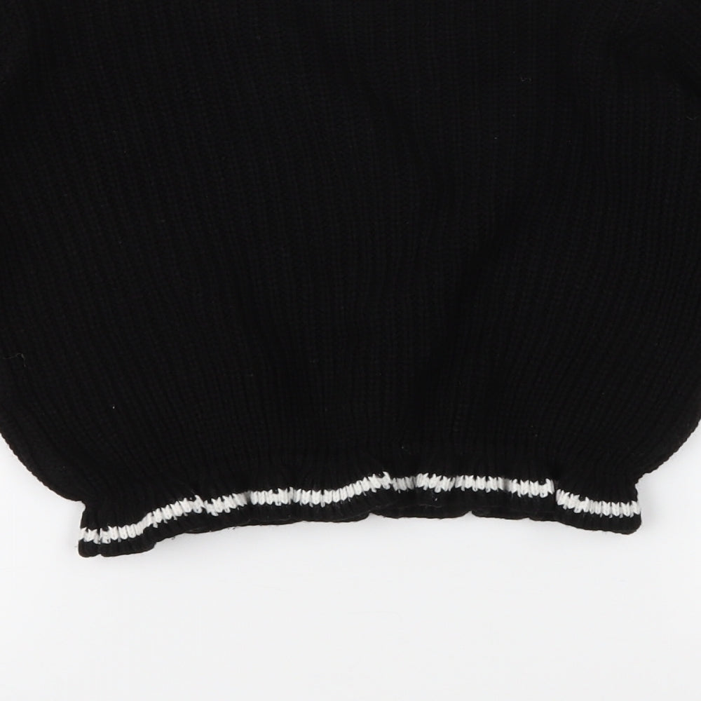 Brand and care label for Select girls’ black knit jumper, size 12-13, years