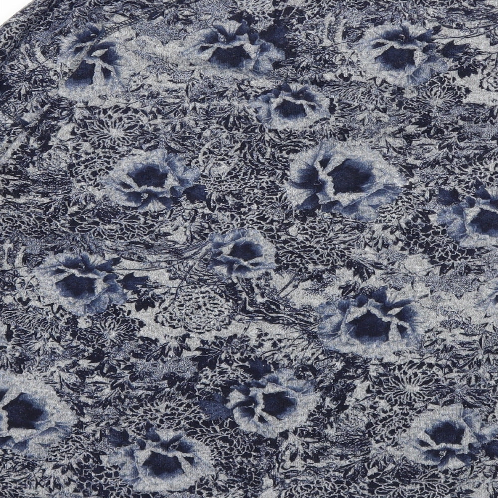 Marks and Spencer Womens Blue Floral Pullover Jumper Size 14