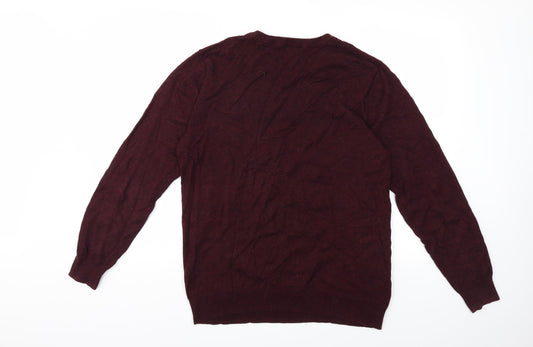 Easy Mens Red Knit Pullover Jumper Size M