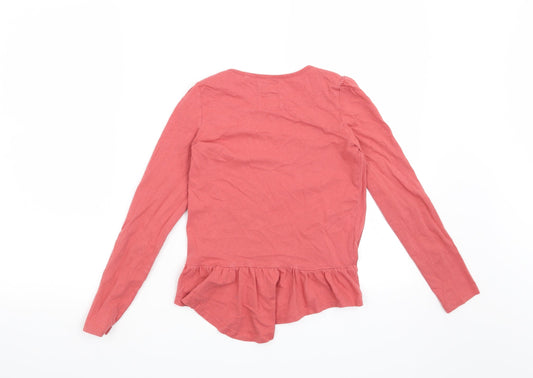 TU Girls Orange Floral Basic T-Shirt Size 9 Years