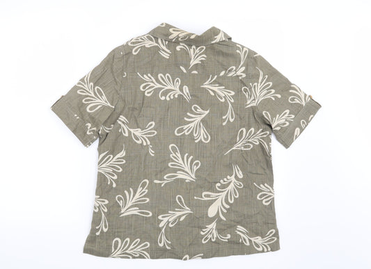 Alice Collins Womens Green Floral Basic Blouse Size 12