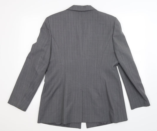 Select Womens Grey Striped Jacket Suit Jacket Size 16