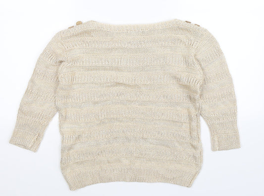 M&Co Womens Beige Knit Pullover Jumper Size M