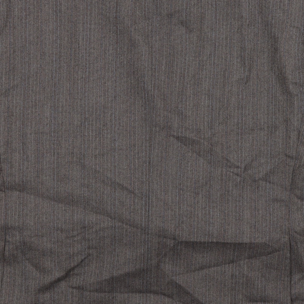 Brand and care label for St Michael men’s grey striped jacket suit jacket, size 44