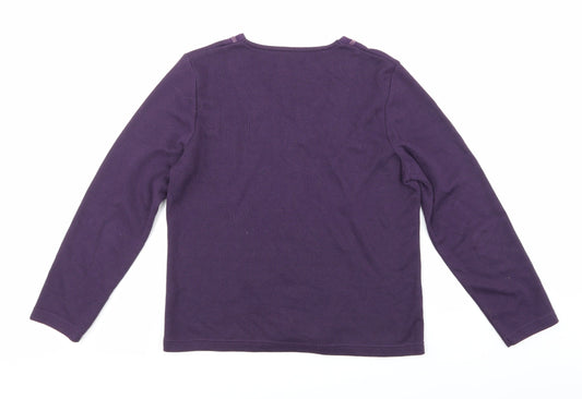 DASH Womens Purple Cardigan Jumper Size 14