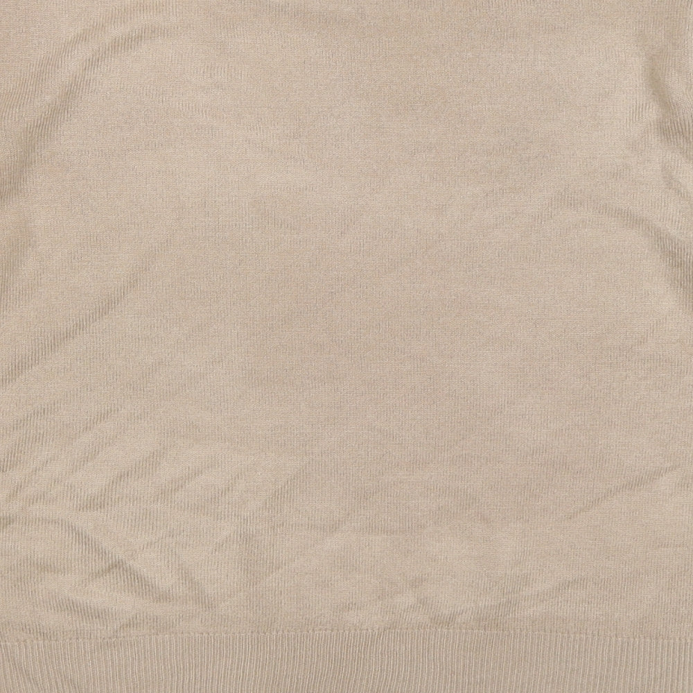 Brand and care label for originals women’s beige knit jumper, size UK 14