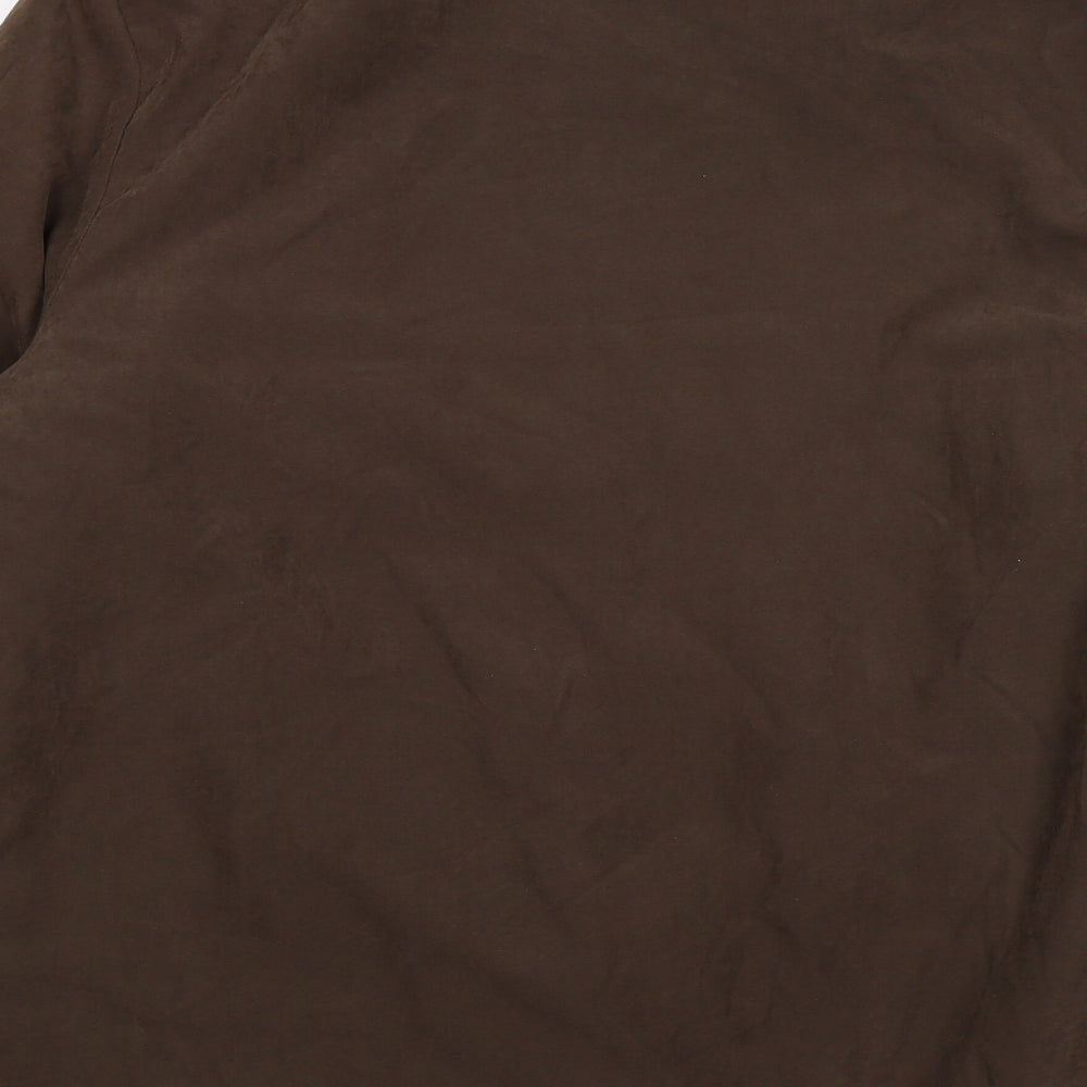 Brand and care label for Classics women’s brown velour windbreaker coat, size UK 14