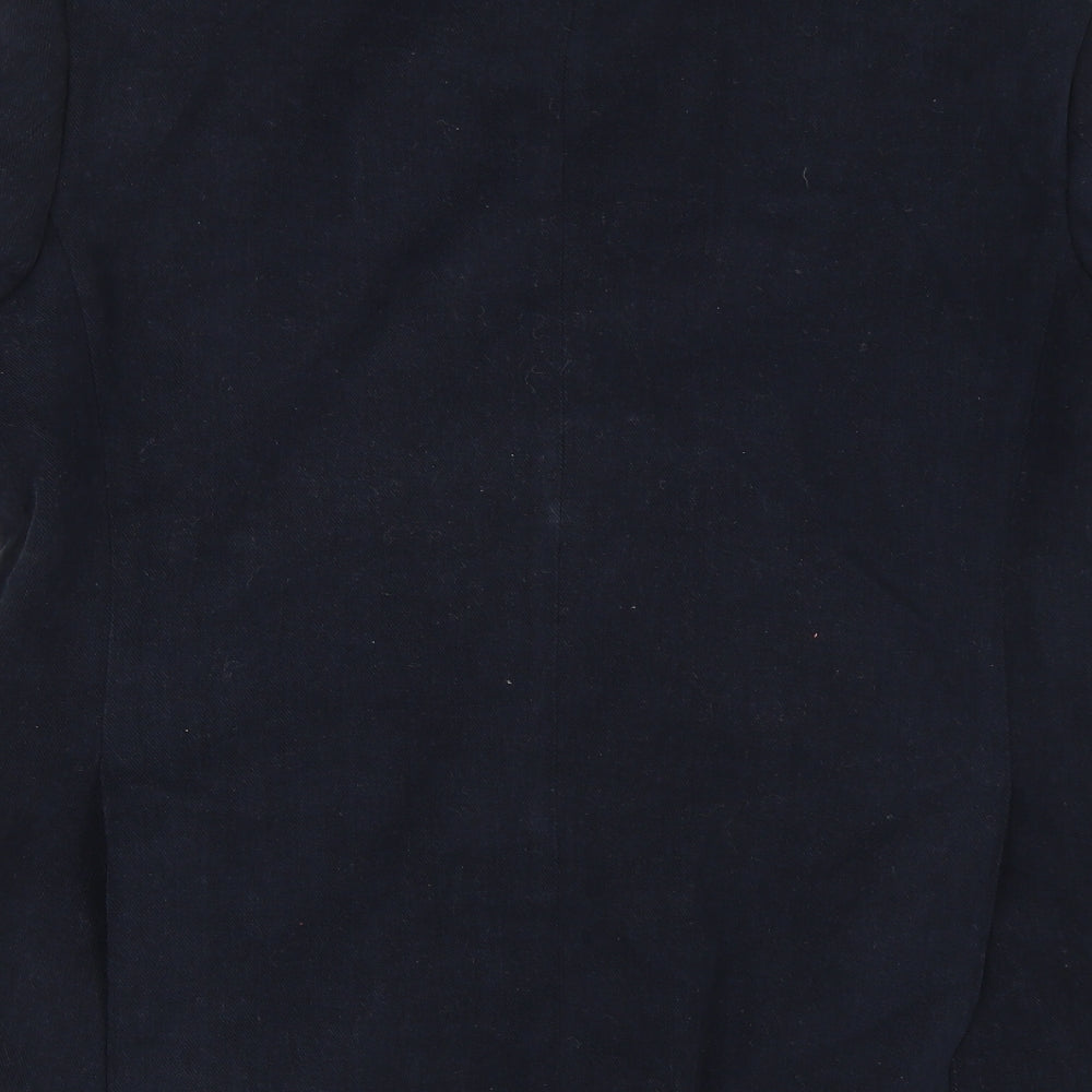 Brand and care label for Ultimo men’s blue jacket suit jacket, size 40