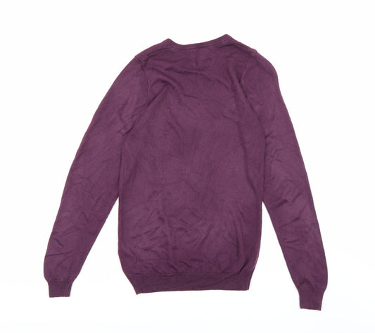Marks and Spencer Mens Purple Knit Pullover Jumper Size S