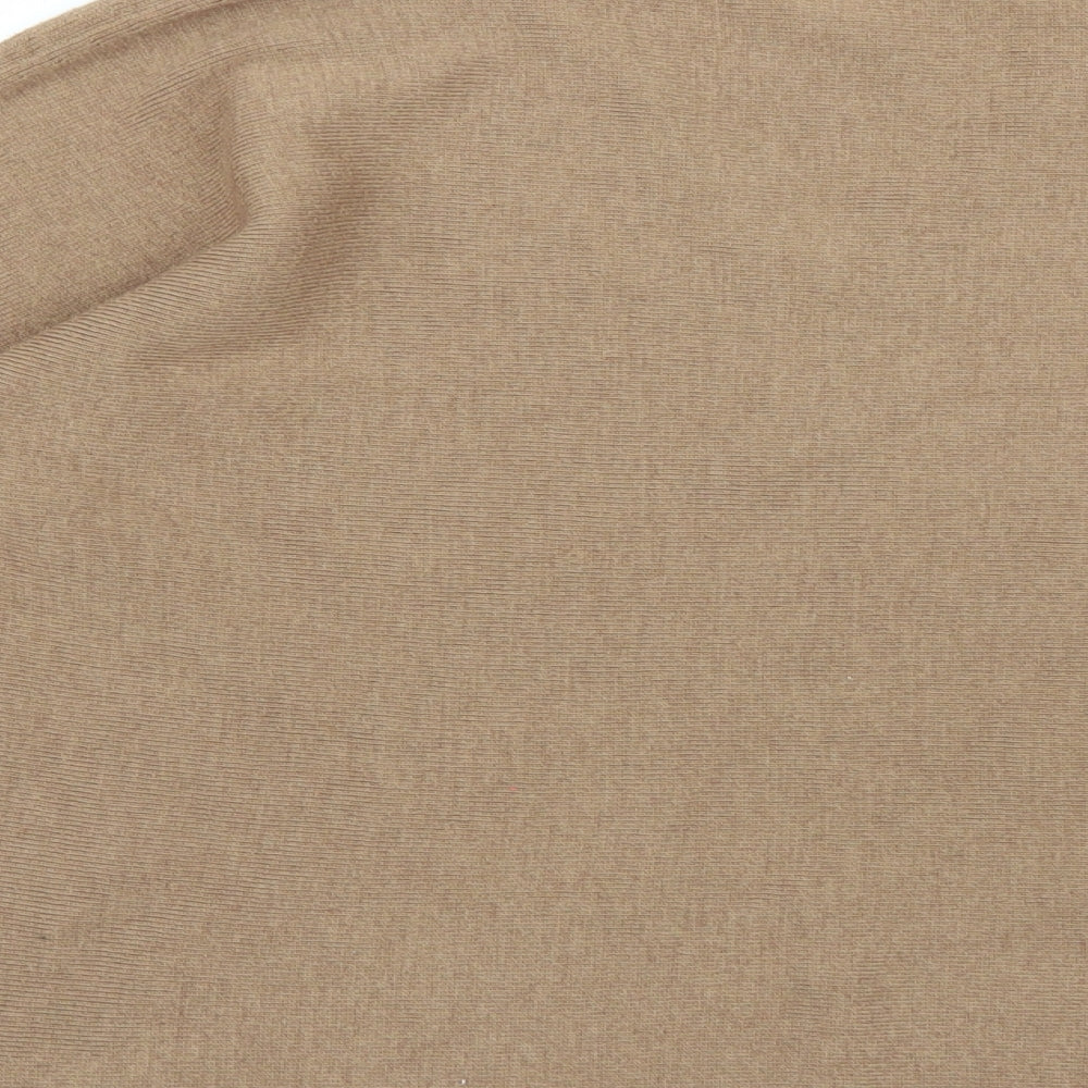 Brand and care label for H&M women’s brown knit jumper, size S